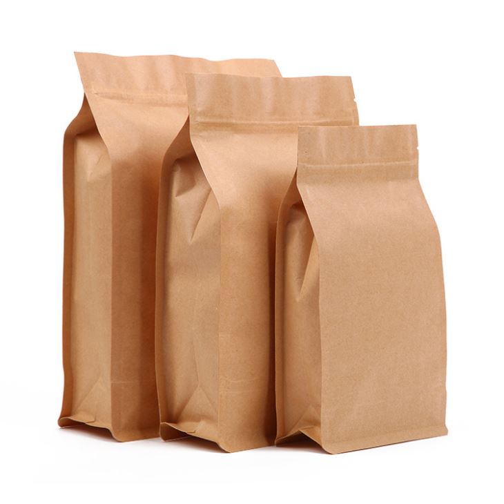 Kraft Paper Stand Up Coffee Bag z zamkiem błyskawicznym