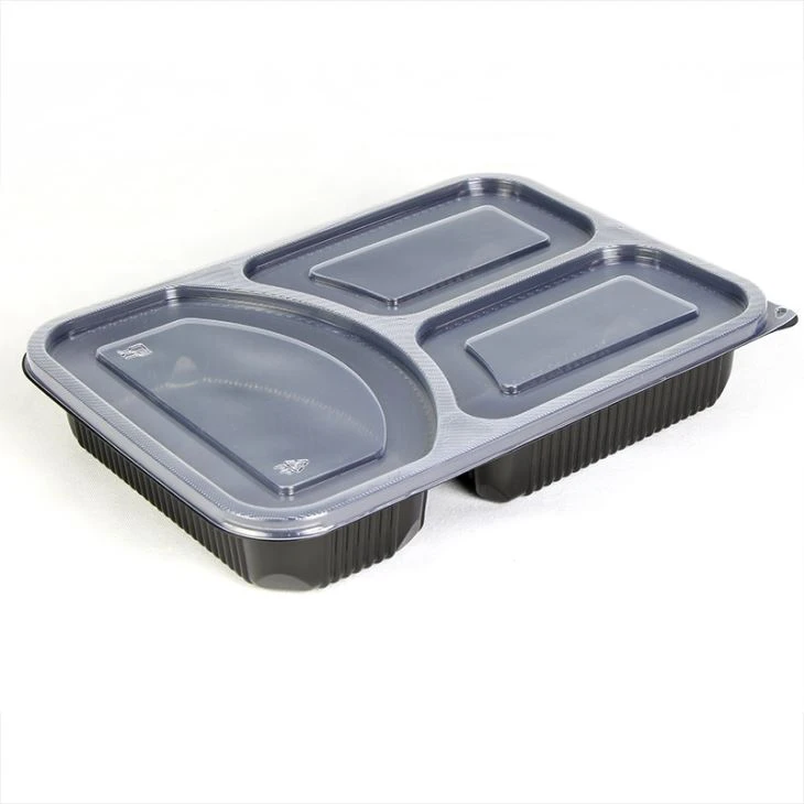 Jednorazowe plastikowe pojemniki na żywność 3 Division z pokrywką