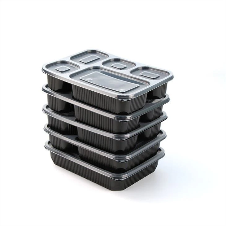 5-komorowe plastikowe pojemniki na lunch Bento To Go Jednorazowe pojemniki na żywność z przegródkami