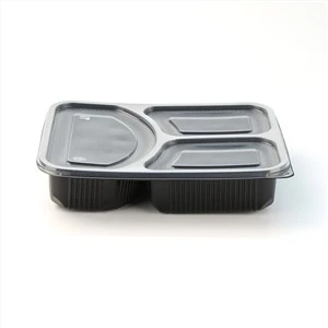 Bento Box Pojemnik na wynos, tace Plastikowe z pokrywką Żywność, plastikowa taca Przezroczysta