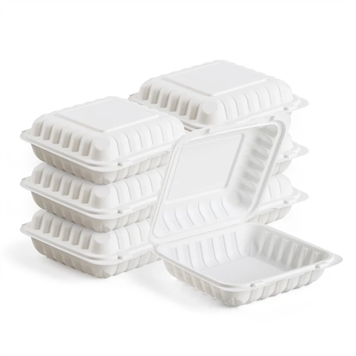 8x8 cali smażone chipsy z kurczaka opakowanie biodegradowalny pojemnik na żywność jednorazowy pojemnik na lunch PP mikrofalówka na wynos pudełko na zawiasach