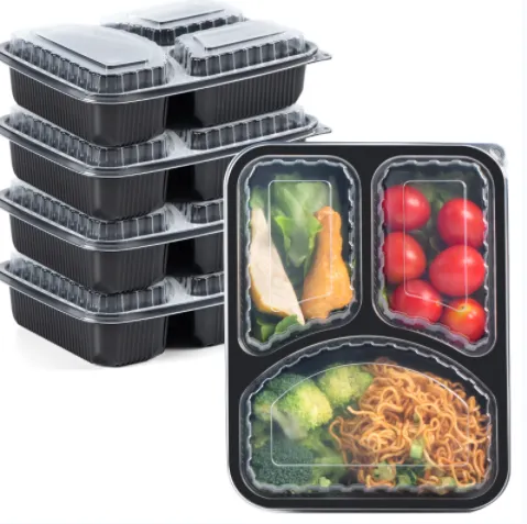 3 pojemniki jednorazowego użytku na wynos