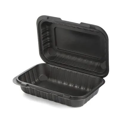 Czarno-białe pudełko na żywność o wymiarach 9 x 6 cali