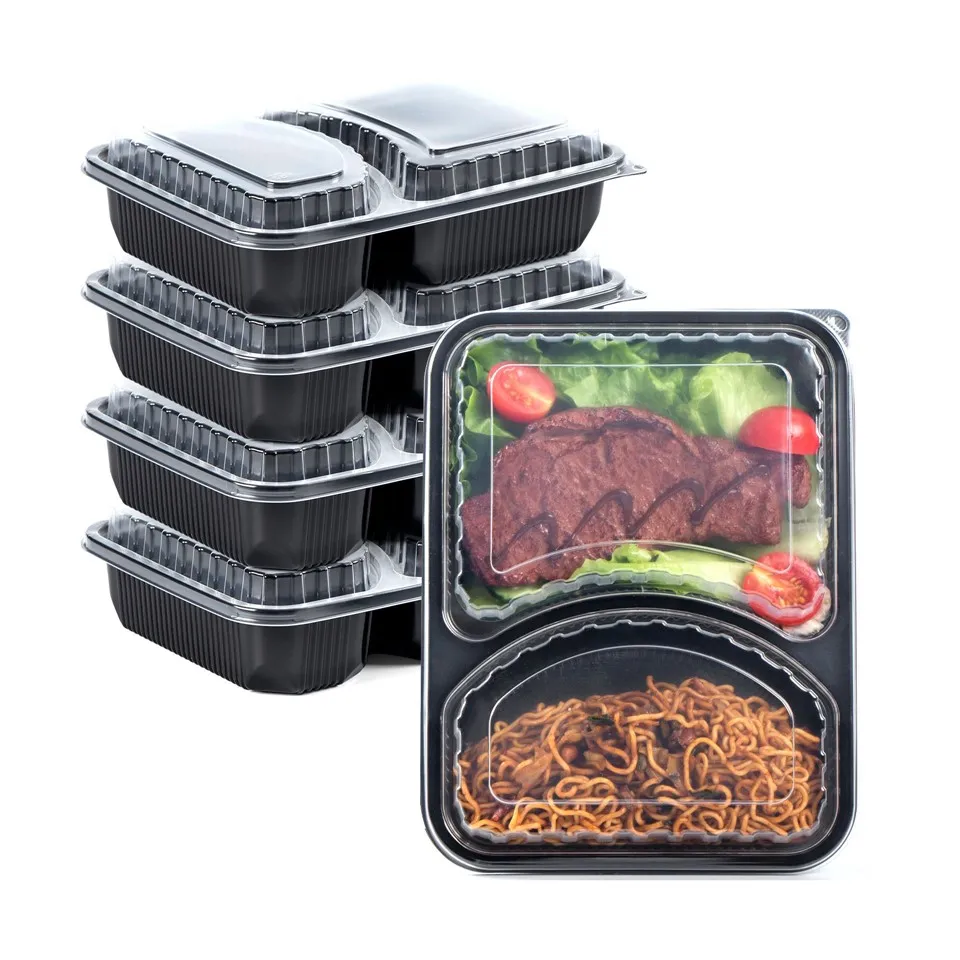 Pojemniki do przygotowywania posiłków w kolorze czarnym